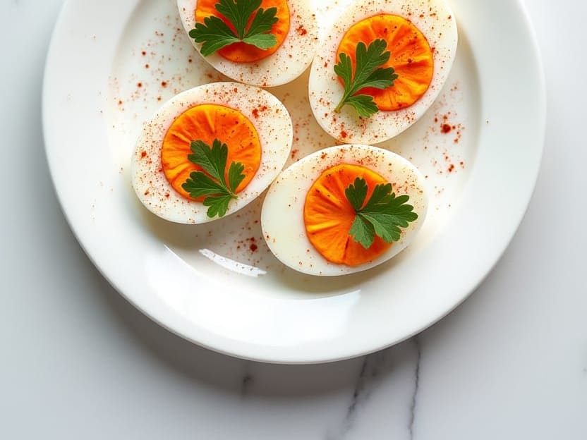Beetroot Deviled Eggs