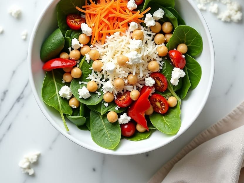 Chickpea Spinach Feta Salad
