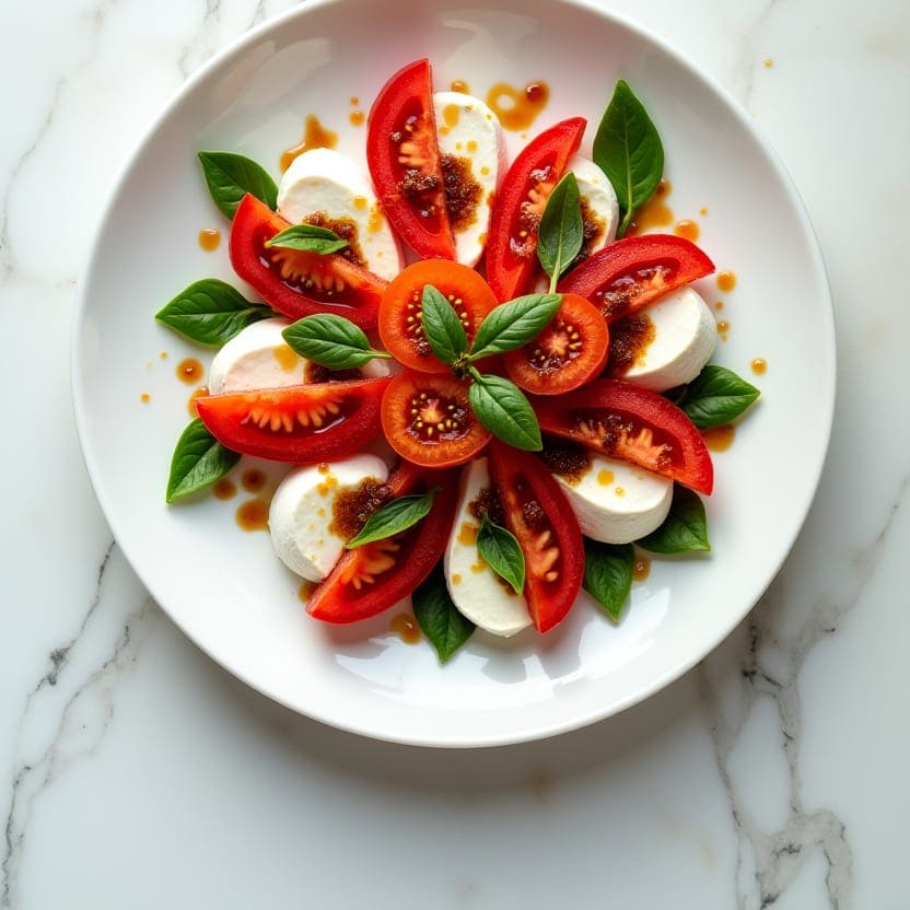 Classic Tomato Mozzarella Caprese, one portion