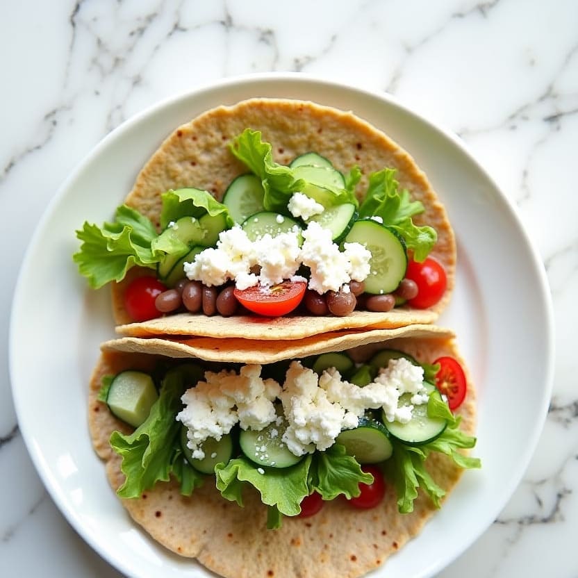 Cucumber Feta Tortilla Wraps, one portion