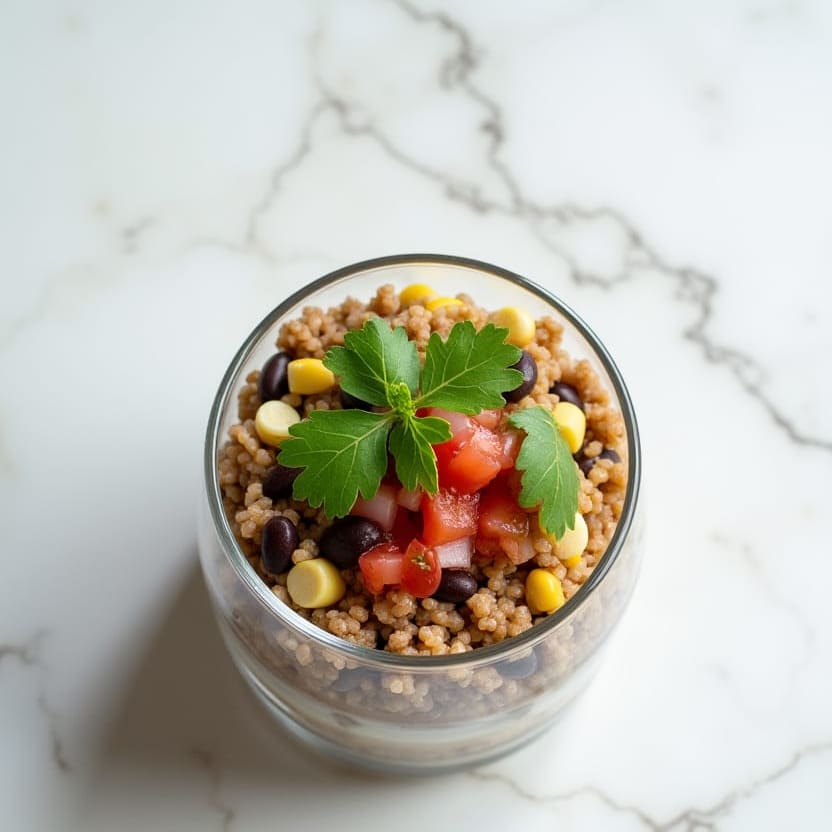 Layered Burrito Bowl Jar, one portion