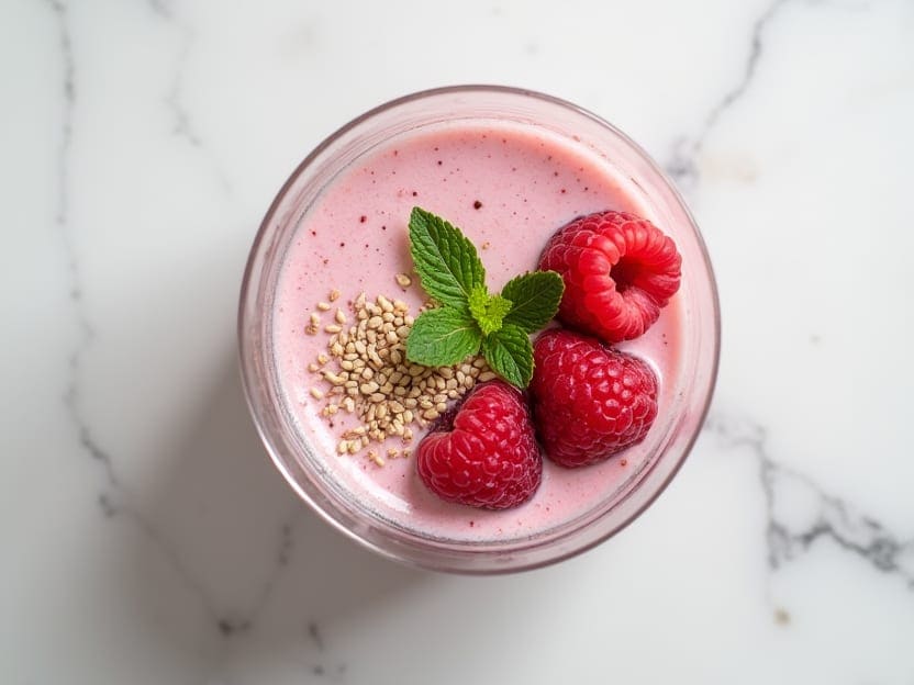 Raspberry Mint Yogurt Smoothie
