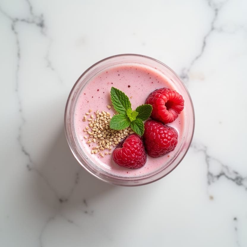 Raspberry Mint Yogurt Smoothie, one portion