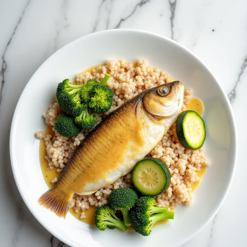 Sheet-Pan Mustard Fish, one portion