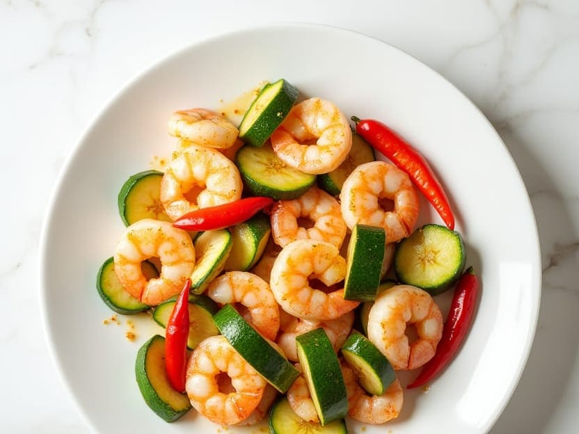 Spicy Shrimp Zucchini Stir-Fry