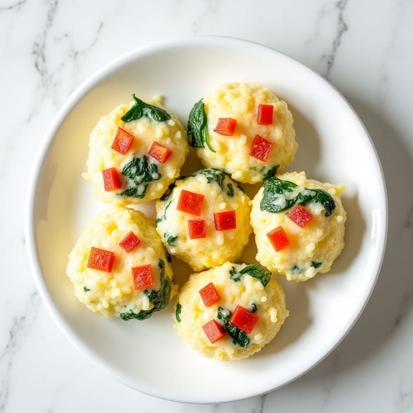 Spinach Tomato Egg Bites, one portion