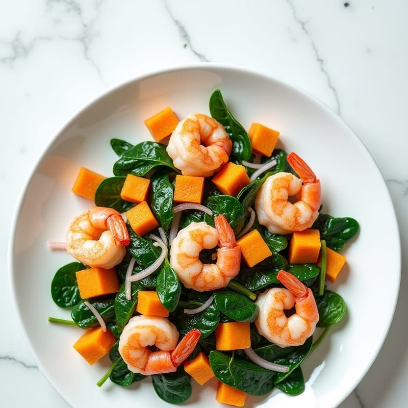 Sweet Potato Shrimp Skillet, one portion